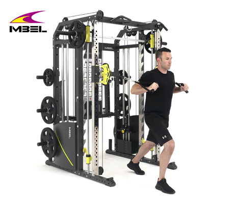 320 KGS Домашний тренажерный зал Многофункциональная силовая стойка Приседание стойка Смит машина 2035 * 1730 * 2130 мм